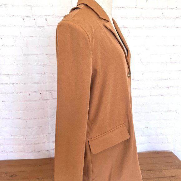NWT 4th Reckless -TAN TAILORED SINGLE BREASTED BLAZER - ROUX - Size Large - Picture 6 of 11
